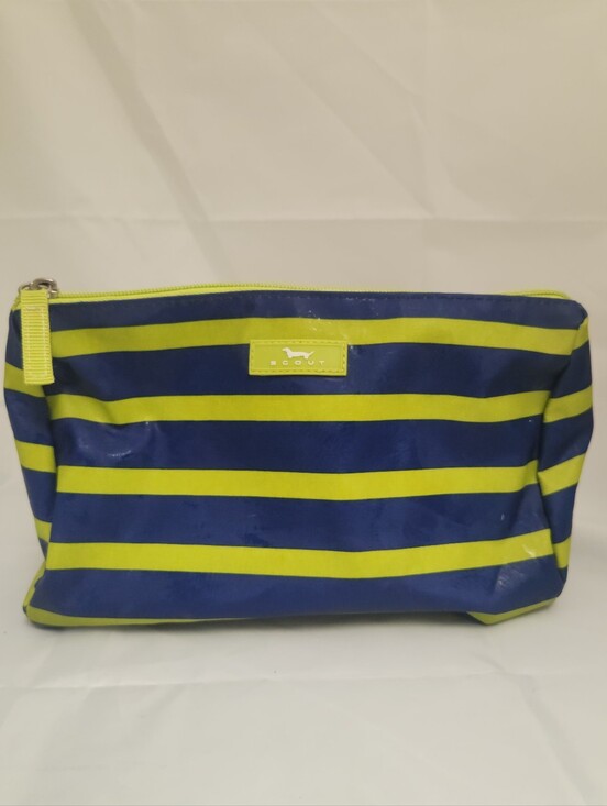 Scout Handbags - Scout Navy and Lime Striped Toiletry Bag Like New!!